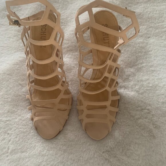 SCHUTZ Julianna Caged Sandal/Stiletto/Heels True Beige NWOT - Picture 2 of 5